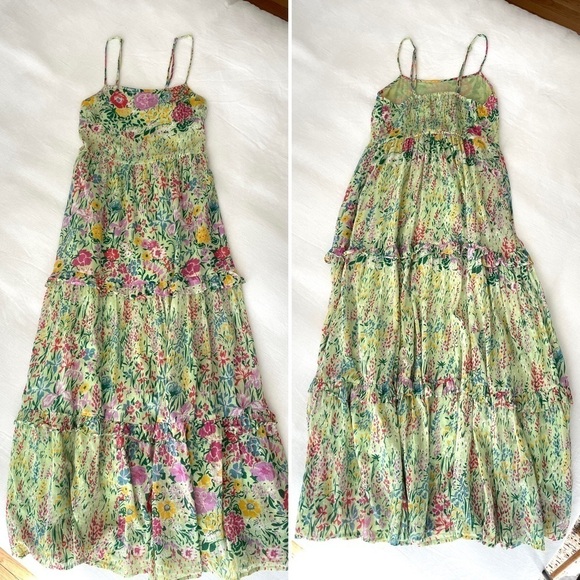 Banjanan Hazel Sleeveless Tiered Maxi Dress in Dawn Chorus Pistachio Green, XS - Picture 5 of 11